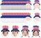 48 Pcs 4th of July Patriotic Cutouts,Bulletin Board Sticker Decorations(Beard Braid)